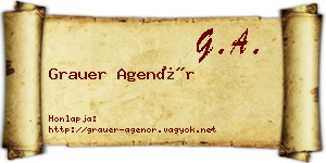 Grauer Agenór névjegykártya